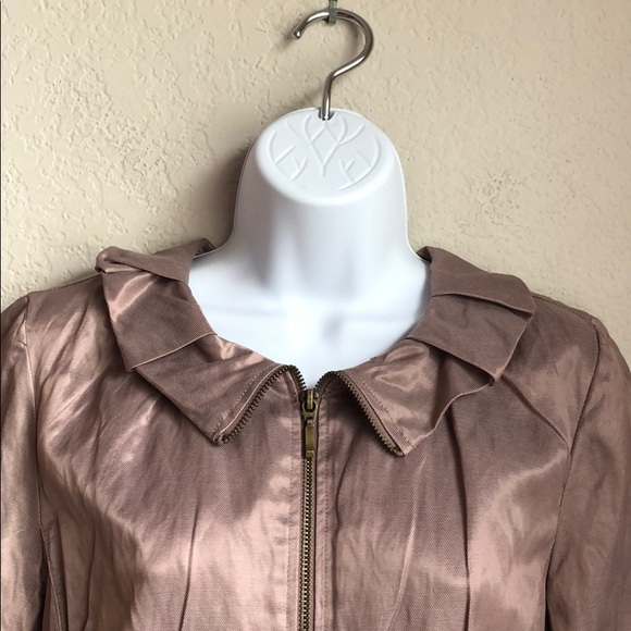NWT Ruby Rd. Zip Up Jacket With Ruffled Collar - Picture 2 of 5